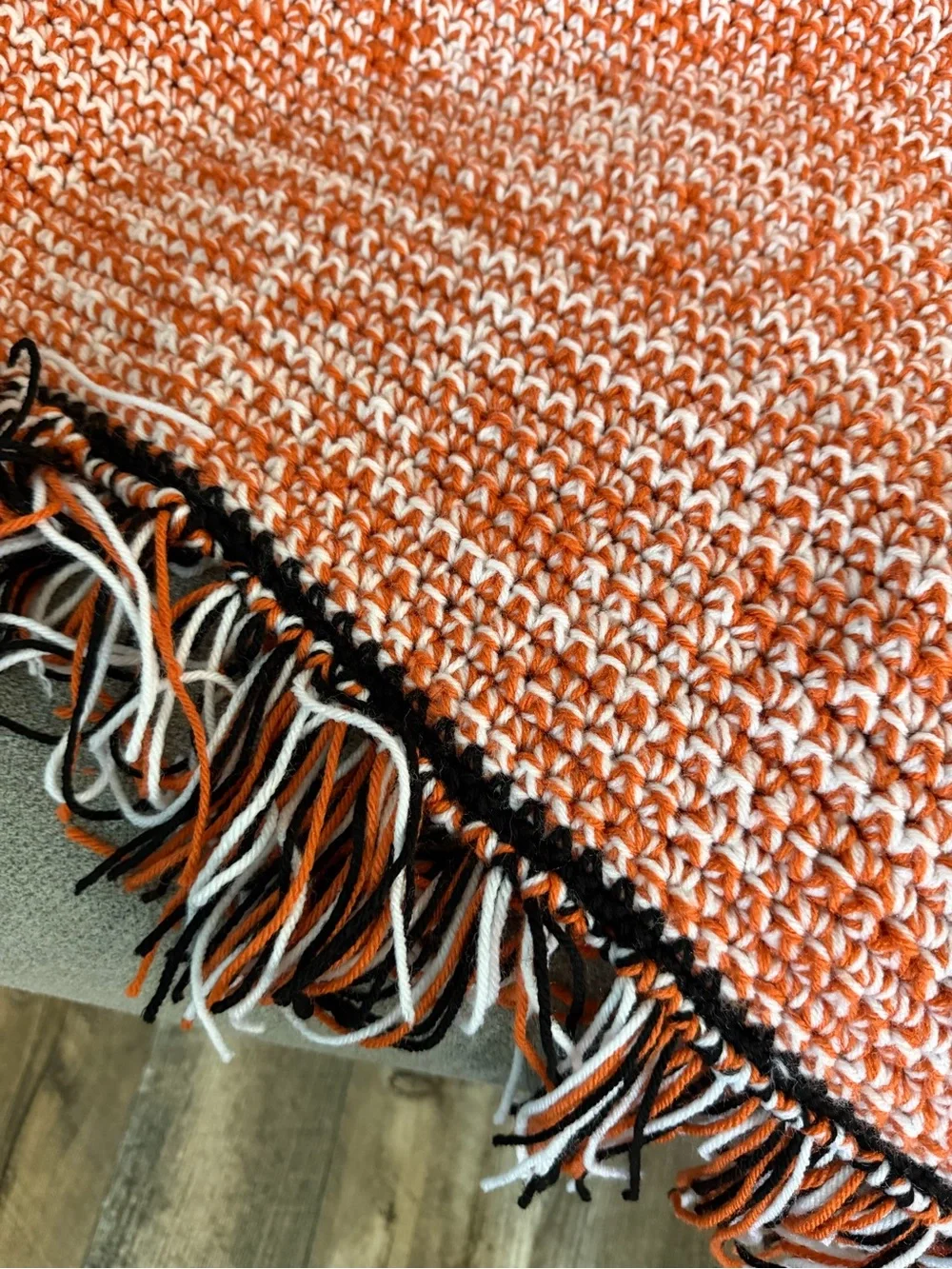 Cozy Coral Knit Throw Blanket with Fringe